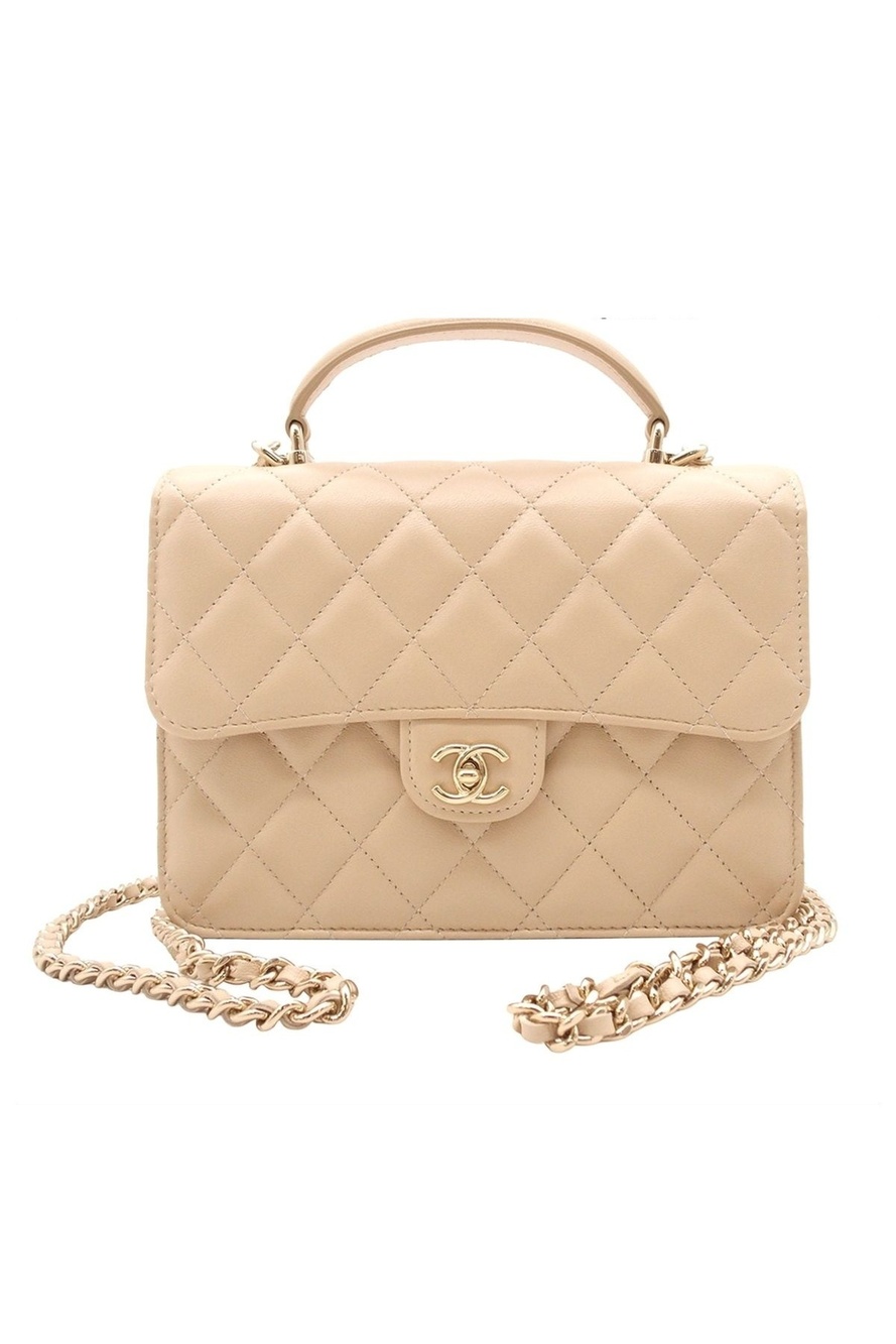 Chanel Backpack Quilted Beige Lambskin 3way Shoulder Bag